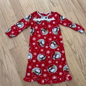 Peanuts Snoopy Christmas Nightgown Size 6